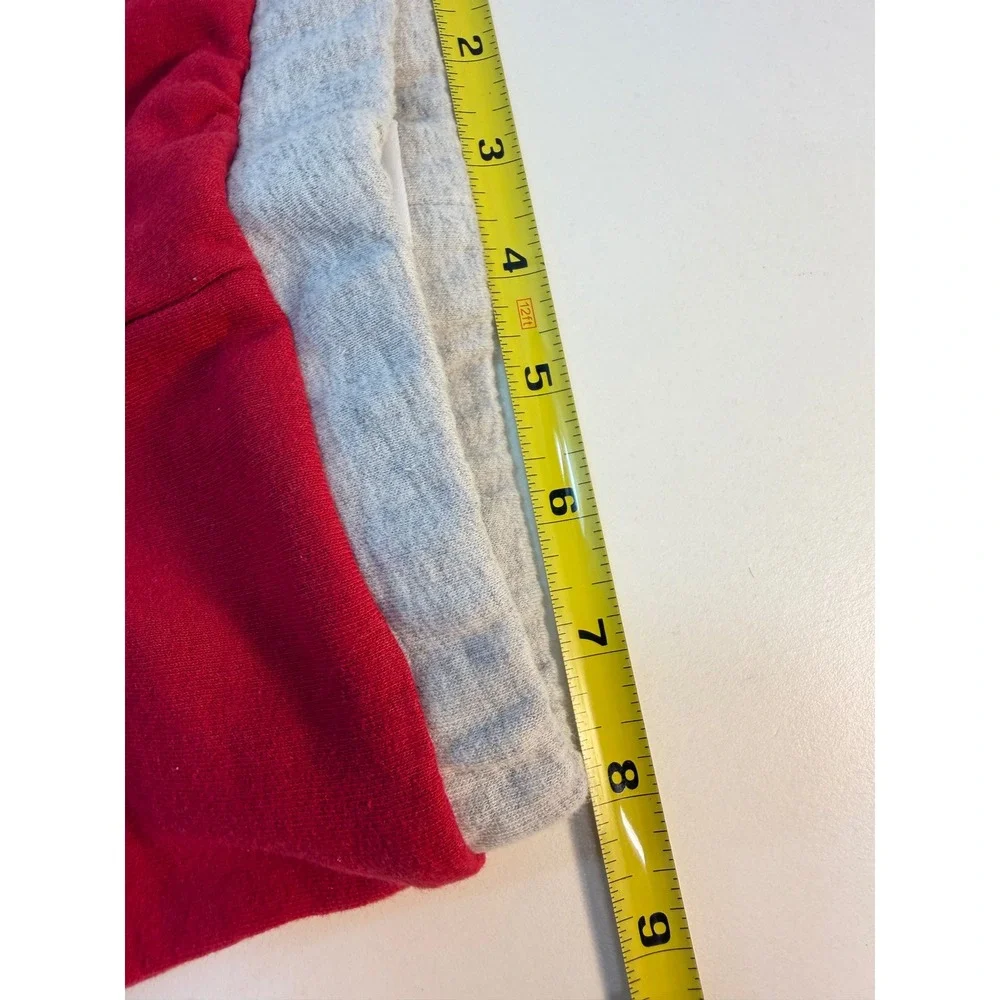 Disney Baby Hoodie Pants Set 6-9M Red Gray Mickey Mouse Christmas Sherpa READ